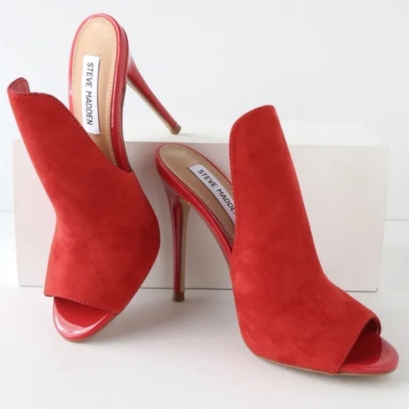 Steve Madden Women’s Sinful Mules in Siren Red 8 - Picture 3 of 10